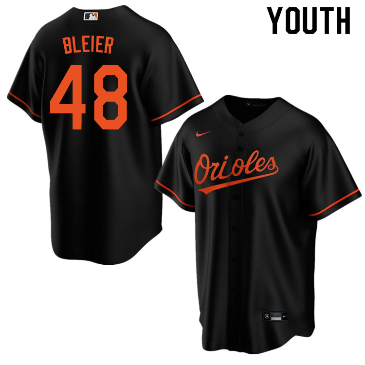 Nike Youth #48 Richard Bleier Baltimore Orioles Baseball Jerseys Sale-Black